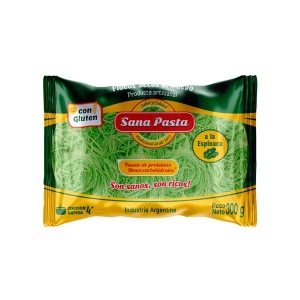 FIDEO ESPINACA CON GLUTEN SANA PASTA X 300 GR